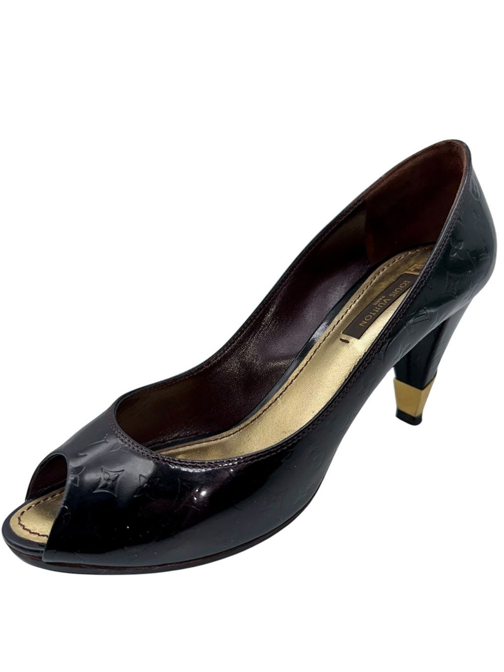 Louis Vuitton Monogram Vernis No Doubt Pumps Heels 37/7